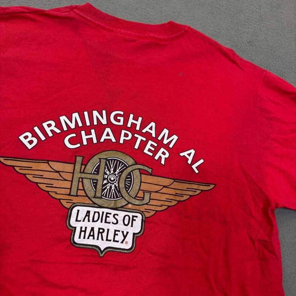 Harley-Davidson HOG Shirt Women L Red Birmingham Ladies Of Harley Motorcyle
